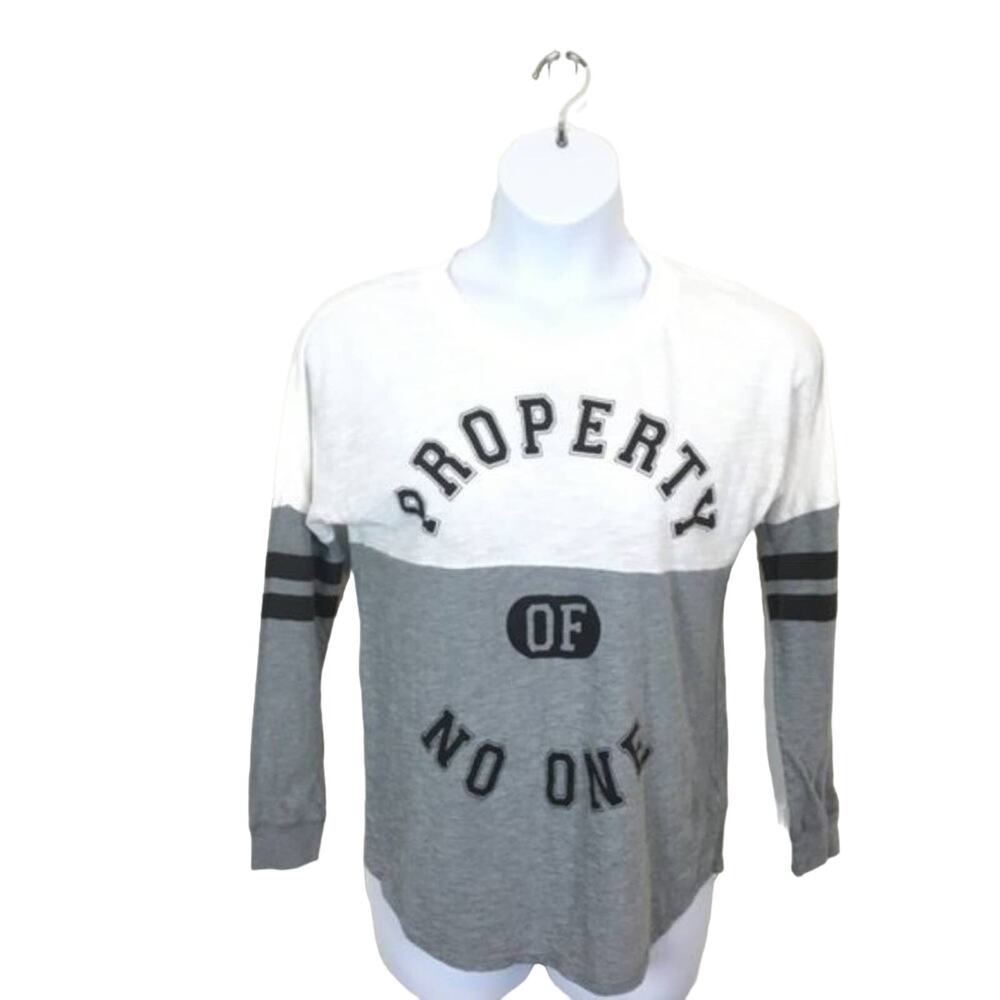 Baseball T Jersey Flirtitude Active "Property of No One" Sassy Bad Biatch sz M
